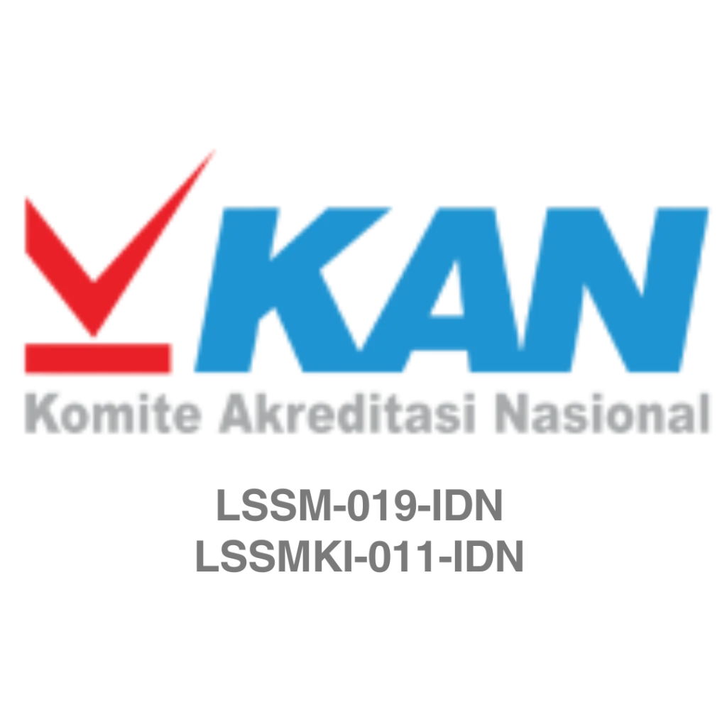 LKN logo with red checkmark and blue text representing the Kementerian Akreditasi Nasional symbolizing certification and accreditation services in Indonesia
