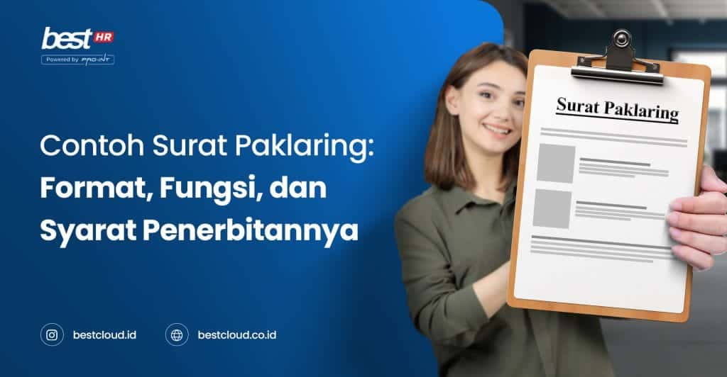 Modern woman holding clipboard with sample letter, showing letter format, function, and publishing requirements for business or HR documentation.