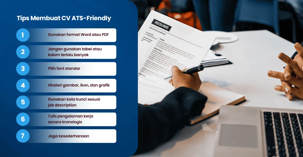 3copy1 BEST Software Indonesia Powered by ProInt CV ATS Friendly tips infographic on best cloud software Indonesia featuring guidelines for creating applicant tracking system optimized resumes