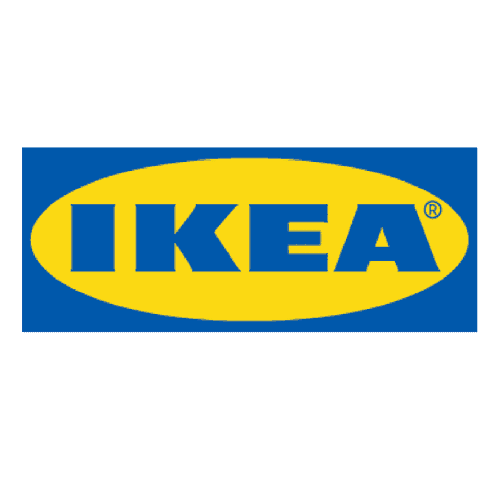 IKEA logo on blue background, iconic furniture and home decor retailer, well-known for modern designs and affordable prices.