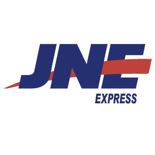 JNE Express logo on a dark background prominent courier and logistics branding representing fast delivery services in Indonesia