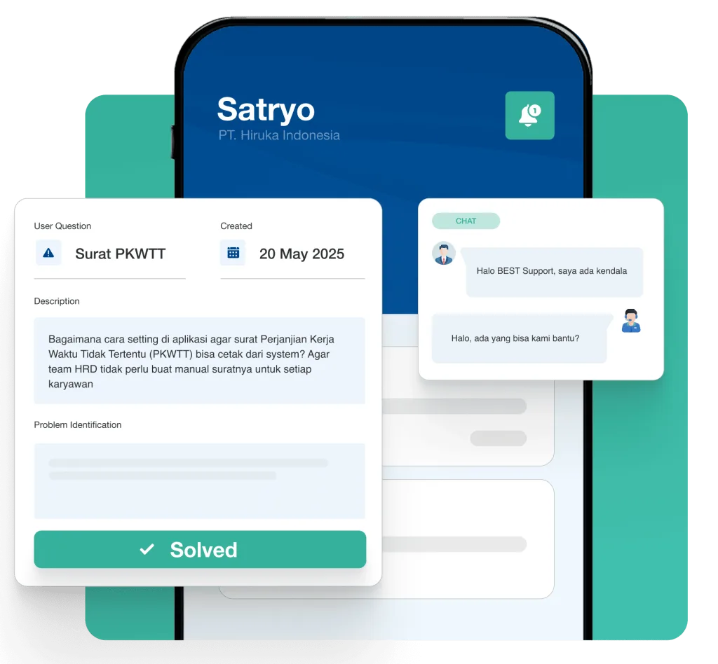 BEST Support Item IRT 01 BEST Software Indonesia Powered by ProInt BEST Software Indonesia Powered by ProInt Cloud based customer support chat application interface for BEST Software Indonesia powered by Pro Int showcasing task management real time chat and issue resolution tools for efficient business operations