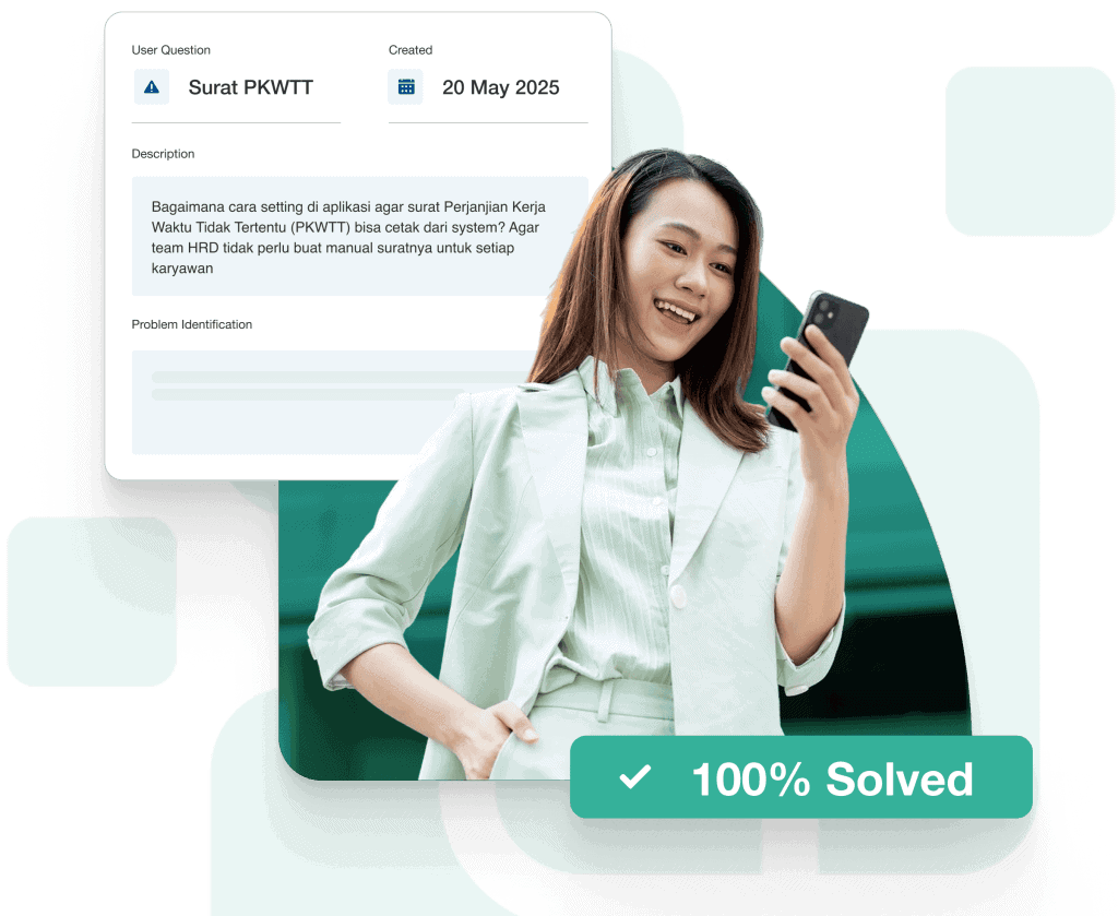 Surat PKWTT employee applying BEST software Indonesia for HR management digital workflow and automation solutions powered by Pro Int for efficient business operations