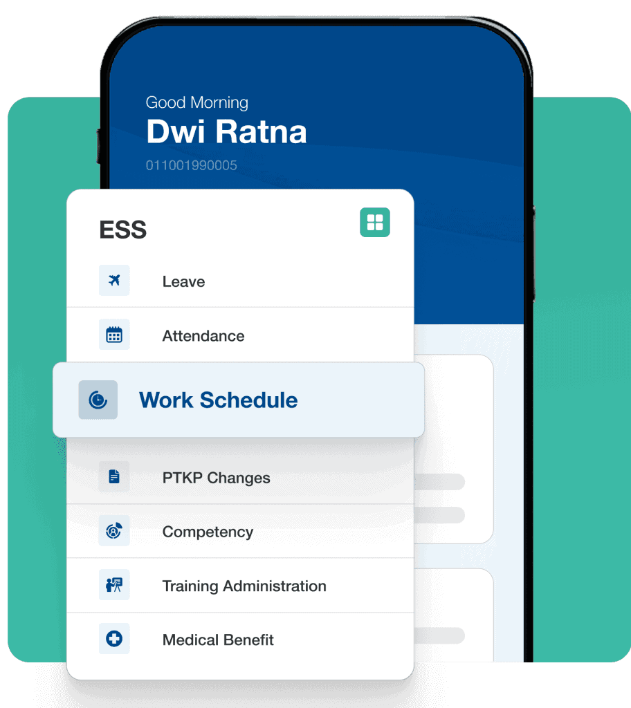 Efficient employee management software interface with features like work schedules attendance and leave management powered by BEST Cloud Software Indonesia