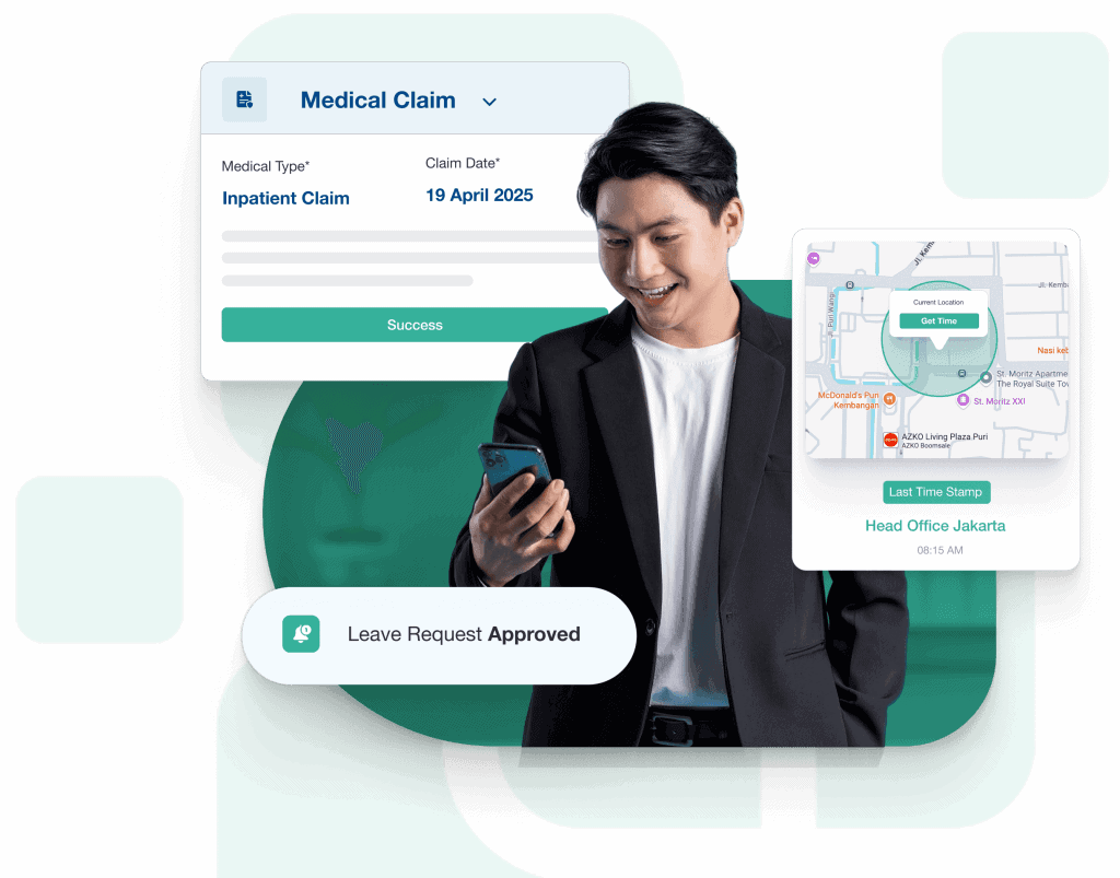 Advanced business management software showcasing medical claim processing and GPS tracking features optimized for Indonesia based companies