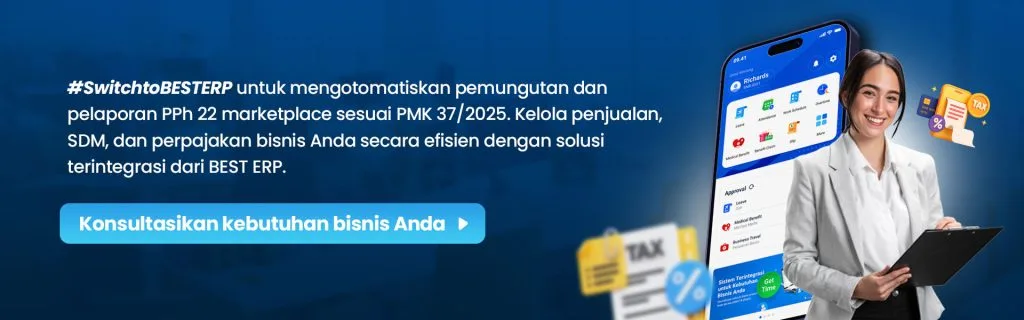 CTA BEST Software Indonesia Powered by ProInt Switch to BEST ERP adalah solusi tepat untuk urus Bisnis Anda dan Otomatisasi Pajak serta transaksi Konsultasikan kebutuhan bisnis Anda dengan Tim BEST ERP